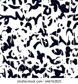 Vector tags seamless pattern. Fashion black and white graffiti hand drawing design texture in hip hop street art style for t-shirt skateboard textile
