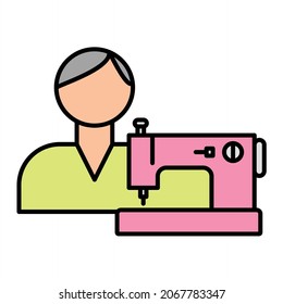 Vector Tailor Filled Outline Icon Design
