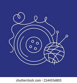 Vector tailor sewing atelier. Handmade, hobby. Sewing logo, sign, emblem, icon. Illustration with isolated background.	
