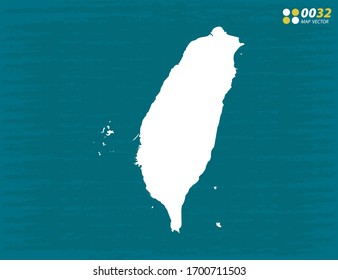 Mapa del vector de Taiwán sobre fondo oscuro.
