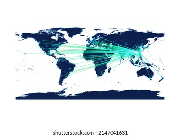 Vector Taiwan map on white background suitable for technology, innovation or export concepts. File is suitable for digital editing and large size prints.