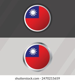 Vector Taiwán Ronda Bandera Plantilla