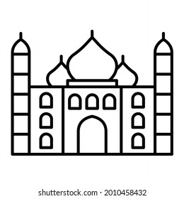 Vector Taj Mahal Outline Icon Design
