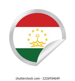 Vector Tajikistan circle folded