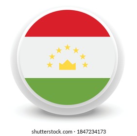 Vector - tajikistan Flag Button Icon