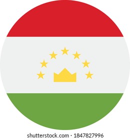 Vector: icono del botón de la bandera de tayikistán