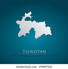 vectorial Tayikistán Mapa de papel de fondo azul, alto detallado