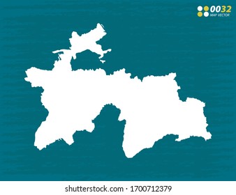 Vector of Tajikistan map on dark background.