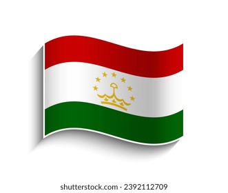 Vector Tajikistan waving Flag Icon
