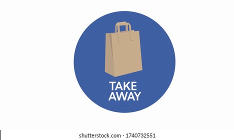 Vector Take away bag icon illustration sign