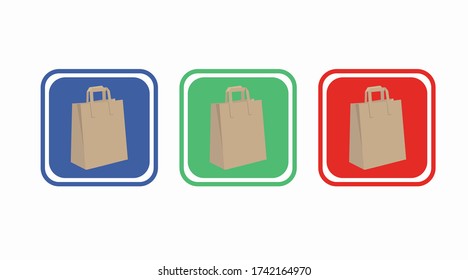 Vector Take away bag icon illustration signs