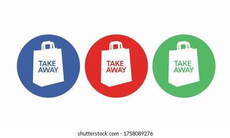 Vector Take away bag icon illustration signs