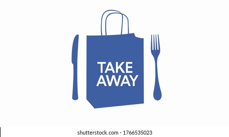 Vector Take away bag icon illustration sign