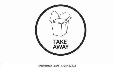 Vector Take Away Box Icon Illustration Sign