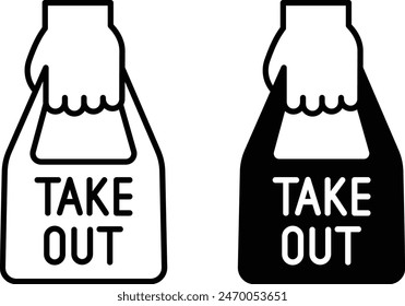 Vector Takeout Line Art Mark Set
