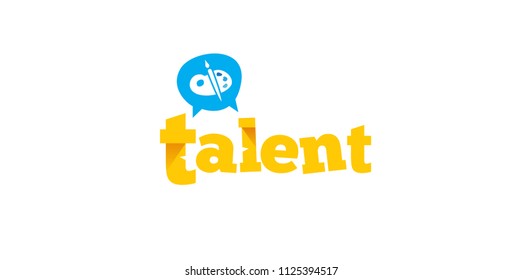 Vector Talent Logo Brush Palette Skilled Stock Vector Royalty Free