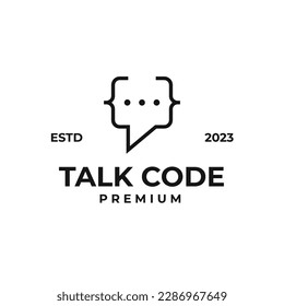 Vector talk code logo design concept illustration idea