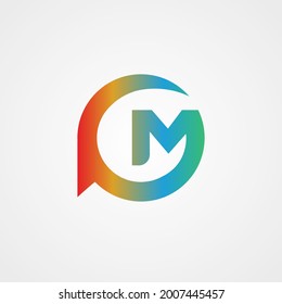 Vector Talk Letter P M Logo