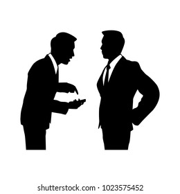 Vector Talking Businessman Silhouette Style Isolated Stock Vector 