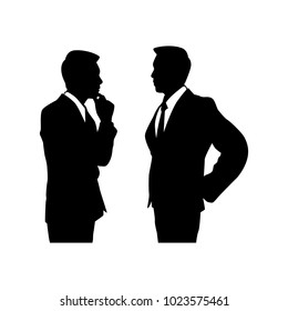 Vector Talking Businessman Silhouette Style Isolated Stock Vector ...