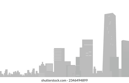 Vector tall and beautiful modern skyline building background for top view.
