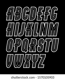 Vector tall retro upper case English alphabet letters collection, can be used in poster art creation.