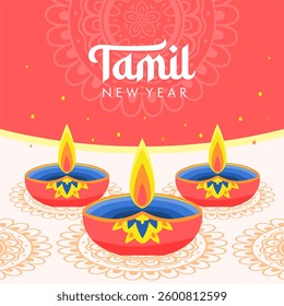 vector tamil new year poster template
