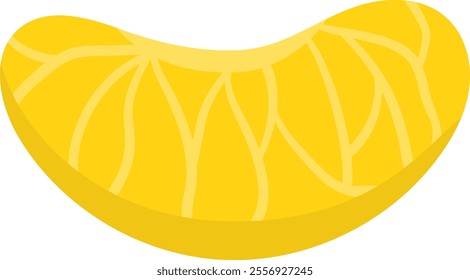 Vector tangerine slice icon. Hand drawn flat citrus fruit illustration. Cartoon piece clipart. Fresh food isolated on white background