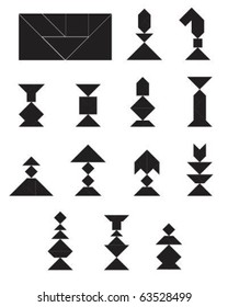 Vector Tangram Chess Collection