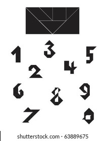 Vector Tangram Numeral Collection