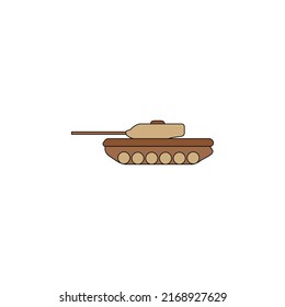 Vektortanksymbol. Tank, Krieg, Armeebild, Vektorbild. Kann auch für militärische Zwecke verwendet werden. Geeignet für den Einsatz in Web-Apps, mobilen Apps und Printmedien. Vektorgrafik für Militärpanzer