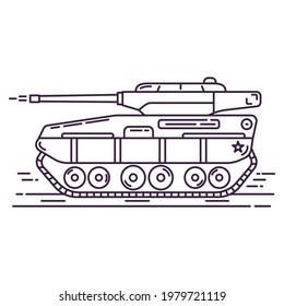 vector tank in line style perfect for your project