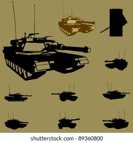 Vector Tank Silhouette Set