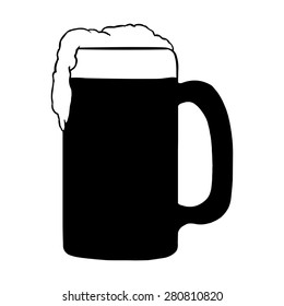 Vector Tankard of Beer. Black and White Illustration.