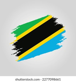 Indicador de vector Tanzania Correa del pincel con fondo de fondo de grano
