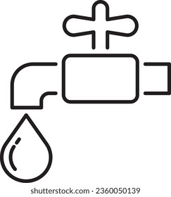 vector tap with a drop of water. saving water. drinking clean water vector illustration on white background