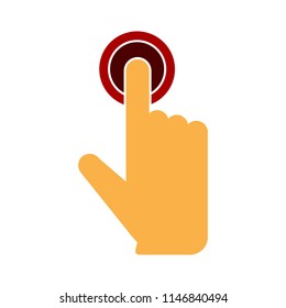 vector tap hand icon. click here, finger, touch, pointer, cursor, mouse symbol