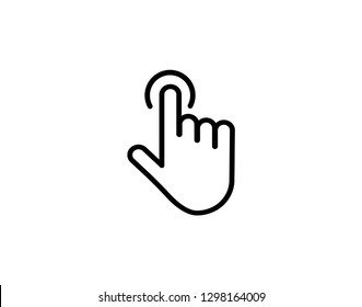 vector tap hand icon. click here, finger, touch, pointer, cursor, mouse symbol - Vector 