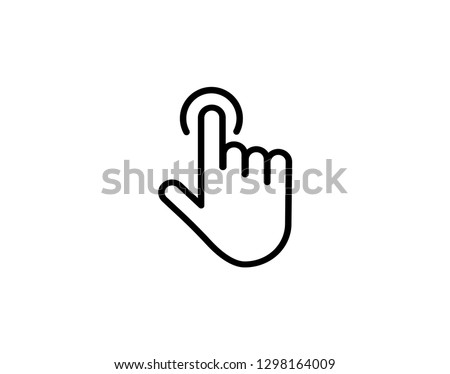vector tap hand icon. click here, finger, touch, pointer, cursor, mouse symbol - Vector 