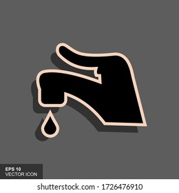 Vector tap icon with shadow in isolation against a gray background.