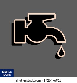 Vector tap icon with shadow in isolation against a gray background.