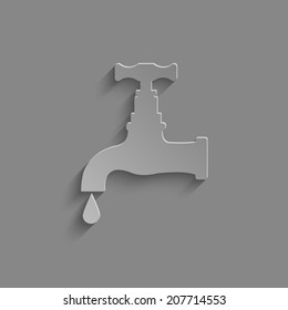  Vector tap icon with shadow on a grey background