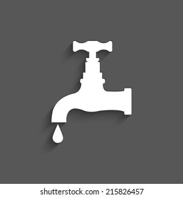  Vector tap icon with shadow on a grey background