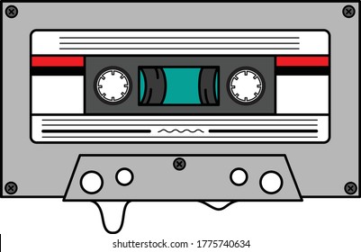 Vector Of Tape Casette, Vintage To Play Music