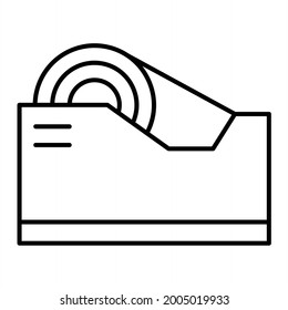 Vector Tape Dispenser  Outline Icon Design
