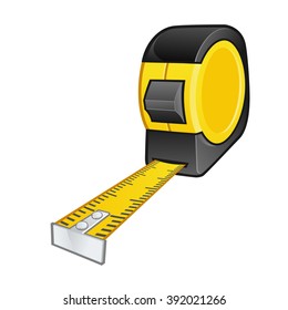 Vector of a tape measure on white background