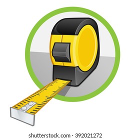 Vector of a tape measure on white background