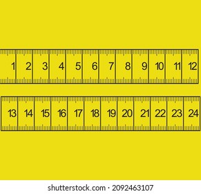 vector tape measure on yellow background