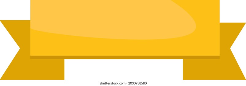 Vector tape, with right angles, bright yellow color. Ribbon elements on a white background.