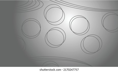 Vector tapteta in gray with circular objects. Round shapes. Line. Ellipse. Objects without fill. Shapes of objects. Gray abstract wallpaper.